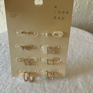 A New Day: Gold Tone & Silver Tone Earring Collection- 8 pairs variety